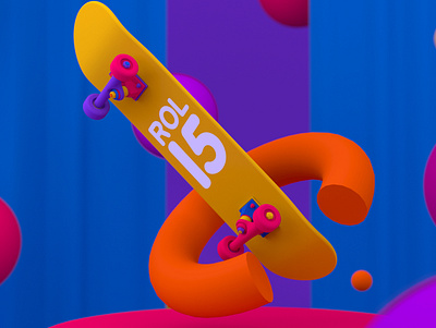 Skateboard Rolis 3d 3d animation abstract c4d color design graphic graphics illustration skate skateboard skateboard graphics spheres