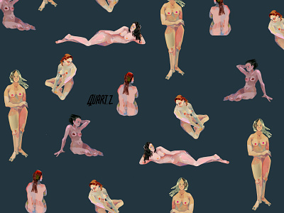 Ladies digital art illustration art pattern pattern design print