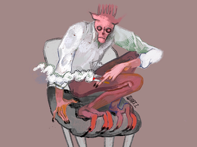Another smoking demon character design digital art digital painting illustration procreate