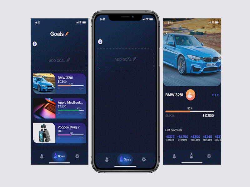 Goals app animation animation app bmw cars design figma goals interface invision ios ios app iphone mobile app mobile design ui uiux usability userinterface ux