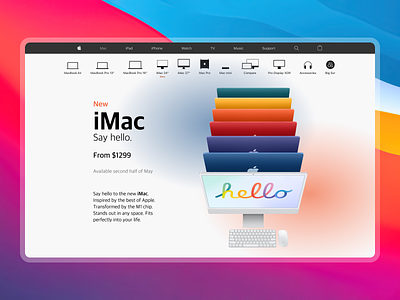 say hello to new iMac app branding design logo typography ui ux web website