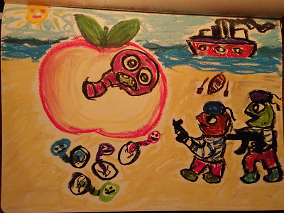 Worm against sailors apple sailor worm