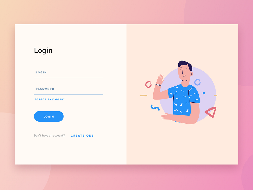 Peach Login Form by Alexey Petrenko on Dribbble