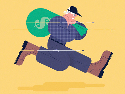 robber design flat illustration minimal simple design vector