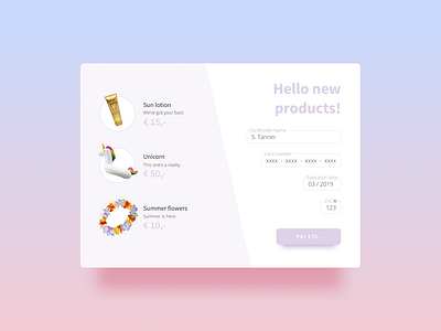 Dail UI 02 / Checkout checkout daily daily ui dailyui products soft ui