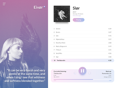 Music player app audio daily daily ui dailyui design eivor music music app music player player ui ux