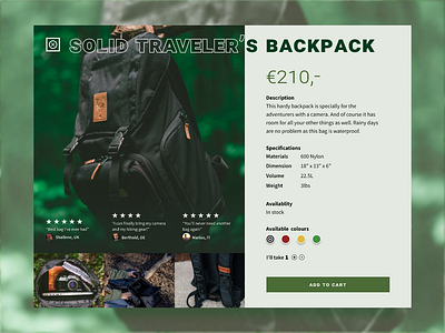 Outdoor store adventure backpack daily daily ui dailyui design outdoor shop store ui ux
