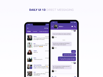 Direct messaging app chat chat app daily daily ui dailyui design direct message message app messages ui ux