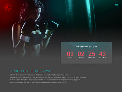 Boxing event boxing countdown daily daily ui dailyui design event landing page landingpage sport ui webdesign website