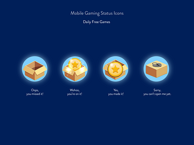 Free Games Status Icons coin design gaming icon ilustration prize reward steps
