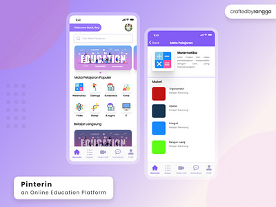 Pinterin, An Online Education Platform exploration mobile app mobile app design mobile ui ui uiux ux