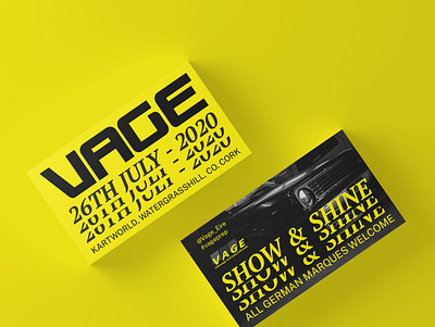 Vage 2020 Initial Showcards automotive branding car design graphic design photography typography yellow