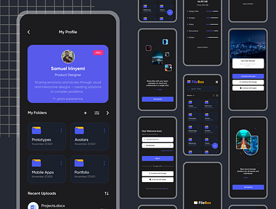 FileBox - Cloud Storage animation app design designer ui uiux ux web