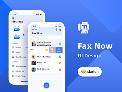 Fax Now app blue branding design edit fax scan typography ui 图标