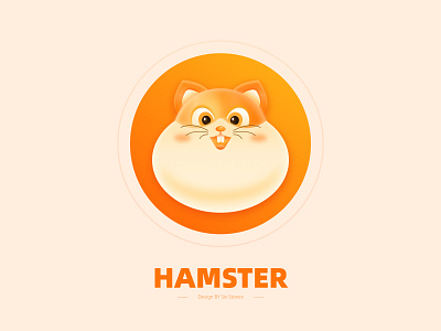 Hamster design 卡通 图标 插图 橙色 黄色 鼠