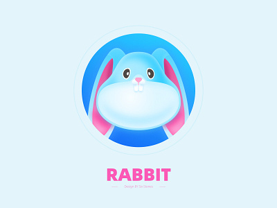 Rabbit blue branding design illustration 兔子 动物 卡通 图标