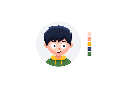 Self Portrait Headshot-Boy design illustration 人物 图标 头像 插画 男孩 脸 表情