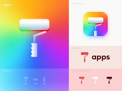Tool brush - Application logo app icon logo 主题 主题商店 刷子 向量 启动 图标 工具组合 工匠 彩虹 技术 标志设计 标志设计师 标识 现代标志 设计 象征 颜色