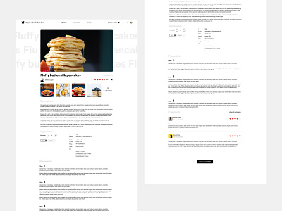 Recipe Page - Detailed View black minimal recipe webdesign white