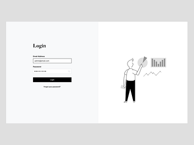 Login Page - minimalistic black & white