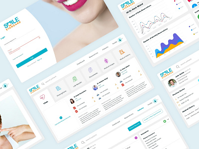 Smile Standard Panel admin panel adobe xd blue charts dashboard dashboard design dentist design home homepage login panel search smile software ui ui design uiux ux ui