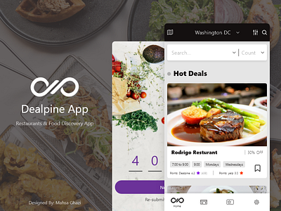 Dealpine Application adobe xd app app design appdesign application card cards deal design food ui uiux ux web website