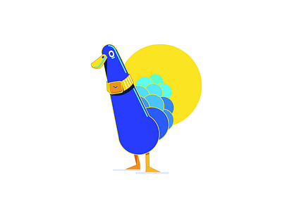 Good Morning! animal animal illustration animation art bird blue cartoon clean colors design digital art digital illustration flat illustration illustrator morning sun time vector yellow