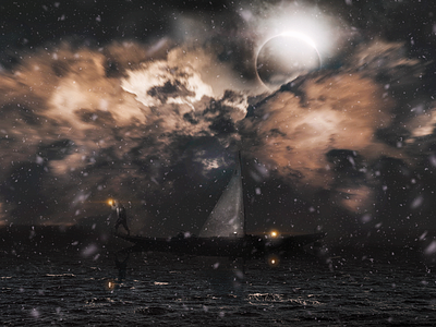 The Dark Sailing art design digital 2d digital art illustration manipulate manipulation
