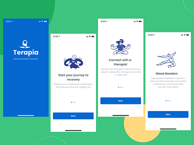 Terapia Mobile App design illustration mentalhealth mobile ui