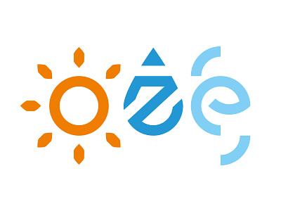 OZE Logo branding logo renewable energy sun water wind