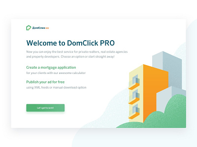 DomClick PRO onboarding screen flat illustration onboarding ui web