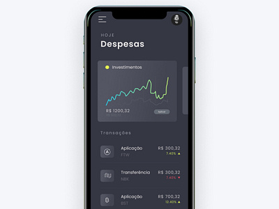 Dark UI - Finances App dark ui design ui uidesign ux ux ui design uxdesign