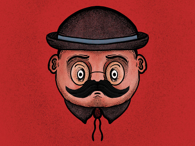 Red Papy - character design exercise challenge characterdesign dotwork face illustration procreate procreateapp red background test