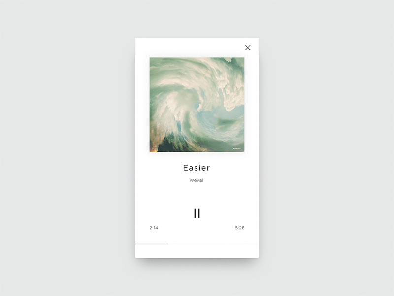 Music player animation clean gif minimal motion music player ui ux