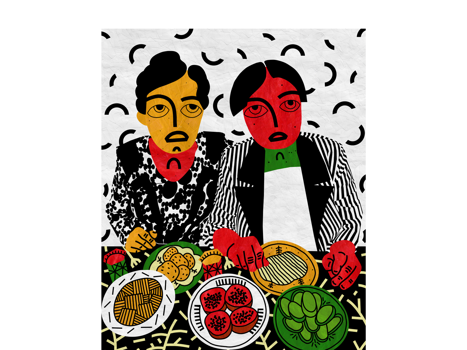 Сальвадор Дали и Гарсия Лорка illustration portrait portrait art salvador иллюстрация