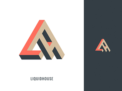 Liquid House logo design brand branding clean color concept creative design flat graphic design gray house identity logo logo design mark minimal orange pictogram symbol vector