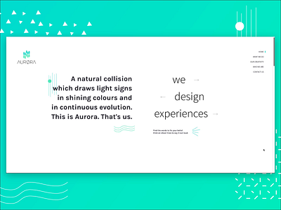 AURØRA design website animation clean color design flat gradient graphic design green illustration interaction landing page minimal motion simple ui ux vector web website white