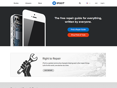 New iFixit.com Home redesign