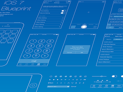 iOS 7 Wireframe Blueprint ios7 wireframe