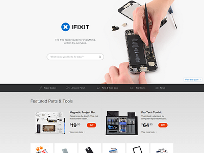 iFixit homepage feature