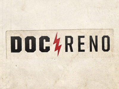 Doc Reno logo grunge identity logo