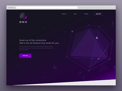 ONX Website geometric landing page website