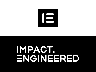 Impact Engineered logo black and white branding logo