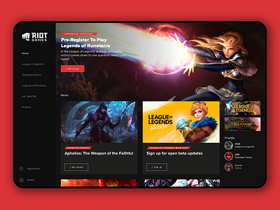 Riot Games | Game Launcher | UI/UX Design