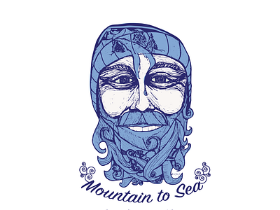 Mountain to Sea camp fire design illustration line art logo portrait illustration poster art poster design tshirt art tshirt design tshirt graphics vector