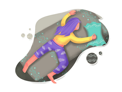 Sleepy Girl😴 adobe art design digital girl illustration illustrator sleeping ui vector