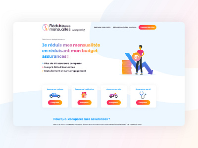 reduiremesmensualites.com website assurance design illustrations insurance sketch ui uidesign ux web webdesign website