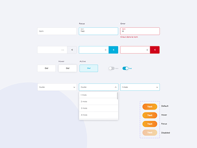 UI elements - Input fields - Buttons button components design system figma form formulaire input input fields style guide ui ui design ui elements ui kit uidesign ux visual system web