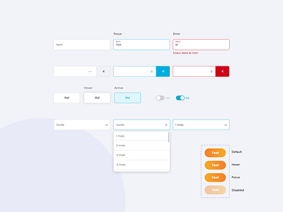 UI elements - Input fields - Buttons