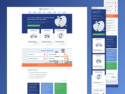 guidedelassurance.com website homepage illustration insurance mobile responsive sketch ui ui design ux ux ui web website